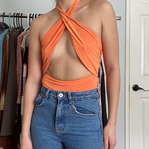 Sexy Modern Criss Cross Bodysuit